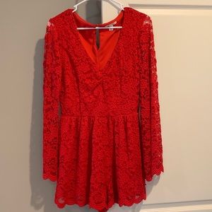 Red lace Romper from Francesca’s